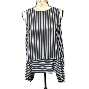 Banana Republic Factory sleeveless top, size Large, Navy / White